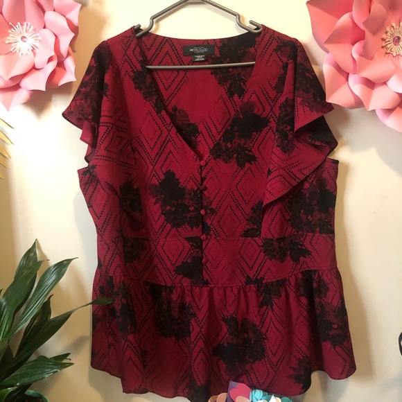 Michel studio ruffle top size 18 - Picture 2 of 8